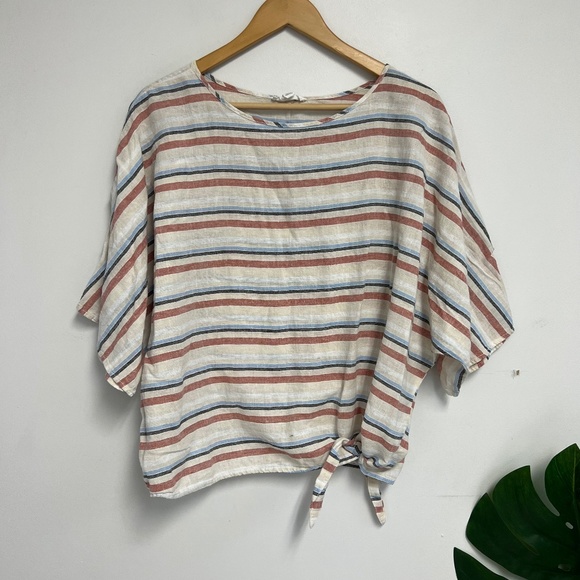 beachlunchlounge Tops - Beach Lunch Lounge striped linen tunic